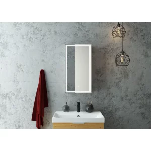 Шкаф зеркальный Agava Allure 35 правый с сенсором и розеткой Белый МВК056