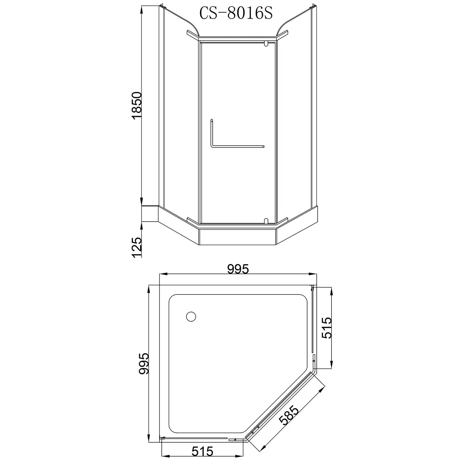 Душевой уголок Loranto Sunway 100х100 Сатин / Прозрачное CS-816S B 100*100*200 Душевой уголок Loranto Sunway 100х100 Сатин / Прозрачное CS-816S B 100*100*200 — изображение 3