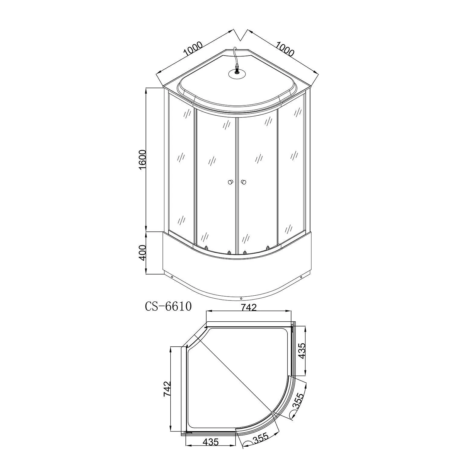 Душевая кабина Loranto Sunway 100х100 Хром / Тонированное CS-6610 G, 100*100*215 Душевая кабина Loranto Sunway 100х100 Хром / Тонированное CS-6610 G, 100*100*215 — изображение 3