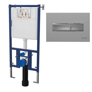 Инсталляция Vincea 450 для скрытого монтажа + клавиша смыва 732 Серый матовый VIS-450+VFP-732MG