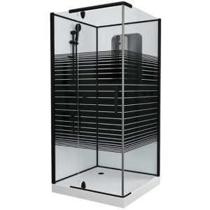 Душевая кабина Grossman Classic 100х100 Черный / С узором GR270QL
