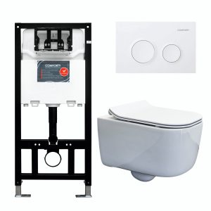 Инсталляция Comforty с унитазом 102 и кнопкой смыва Белый матовый 00-00022106CF