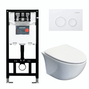 Инсталляция Comforty с унитазом 107 и кнопкой смыва Белый матовый 00-00022394CF