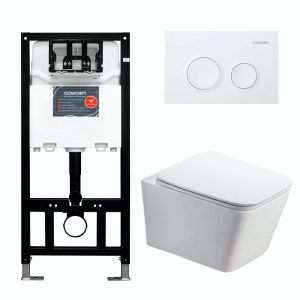 Инсталляция Comforty с унитазом 106 и кнопкой смыва Белый матовый 00-00022742CF